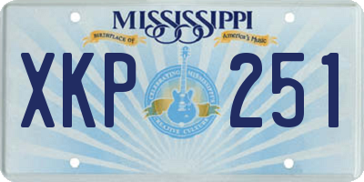 MS license plate XKP251