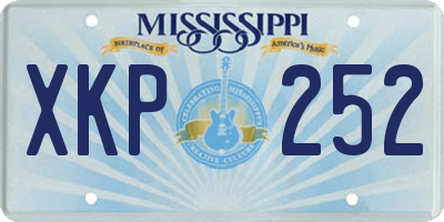 MS license plate XKP252