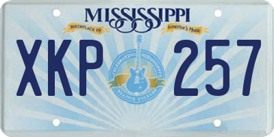 MS license plate XKP257