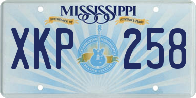 MS license plate XKP258