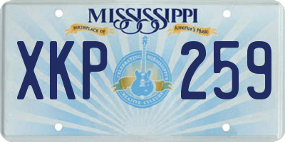 MS license plate XKP259