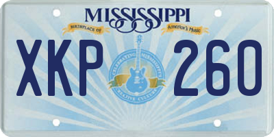 MS license plate XKP260