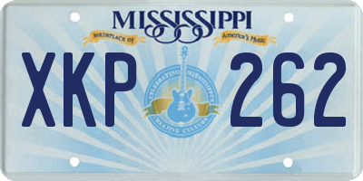 MS license plate XKP262