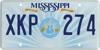 MS license plate XKP274