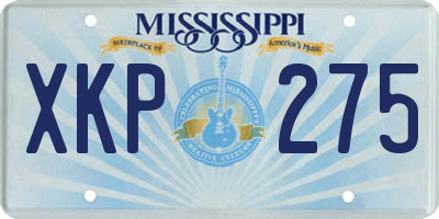 MS license plate XKP275
