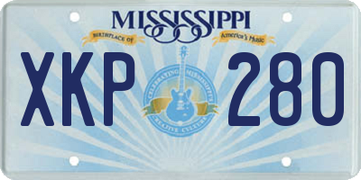 MS license plate XKP280