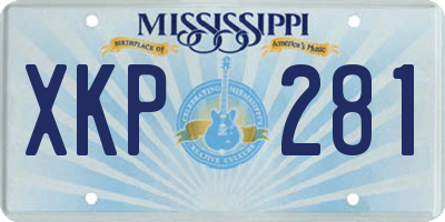 MS license plate XKP281