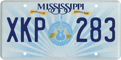 MS license plate XKP283