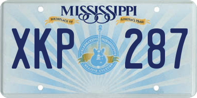 MS license plate XKP287