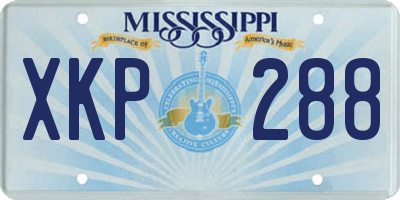 MS license plate XKP288