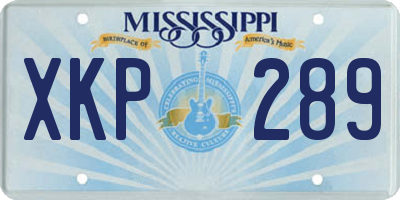 MS license plate XKP289