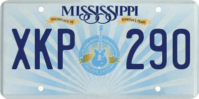 MS license plate XKP290