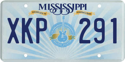 MS license plate XKP291