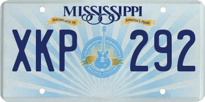 MS license plate XKP292