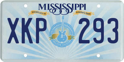 MS license plate XKP293