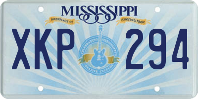 MS license plate XKP294
