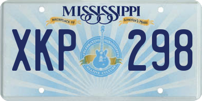 MS license plate XKP298