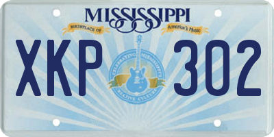 MS license plate XKP302