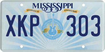 MS license plate XKP303