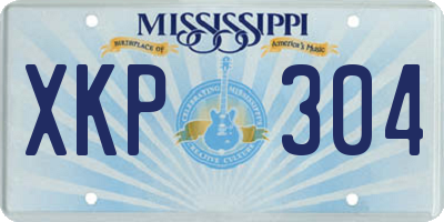 MS license plate XKP304