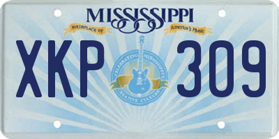 MS license plate XKP309