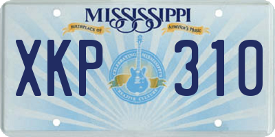 MS license plate XKP310