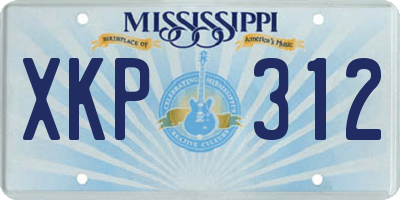 MS license plate XKP312