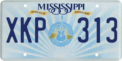 MS license plate XKP313