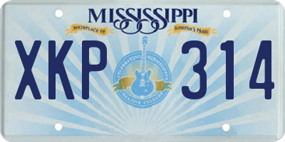 MS license plate XKP314