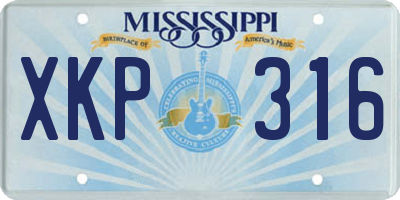 MS license plate XKP316