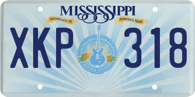 MS license plate XKP318