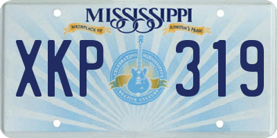 MS license plate XKP319