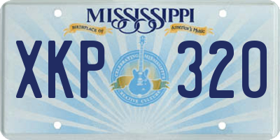 MS license plate XKP320
