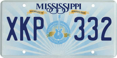 MS license plate XKP332