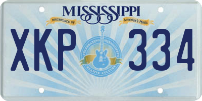 MS license plate XKP334