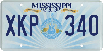MS license plate XKP340