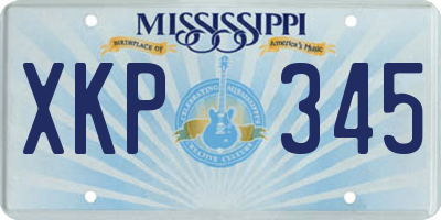 MS license plate XKP345