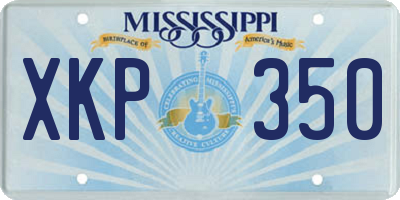 MS license plate XKP350
