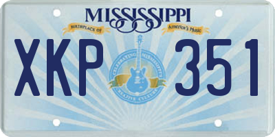 MS license plate XKP351
