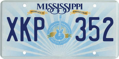 MS license plate XKP352