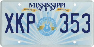 MS license plate XKP353