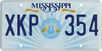 MS license plate XKP354