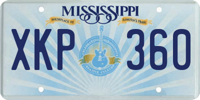 MS license plate XKP360