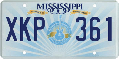MS license plate XKP361