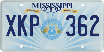 MS license plate XKP362