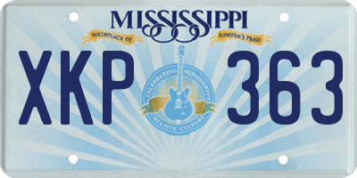 MS license plate XKP363