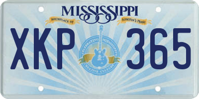 MS license plate XKP365