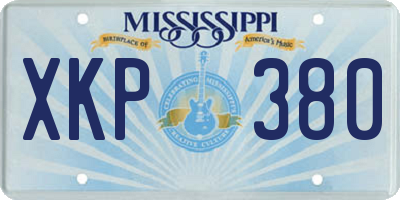 MS license plate XKP380