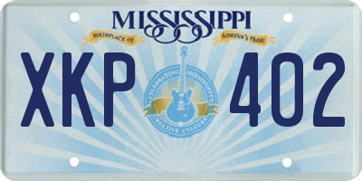 MS license plate XKP402