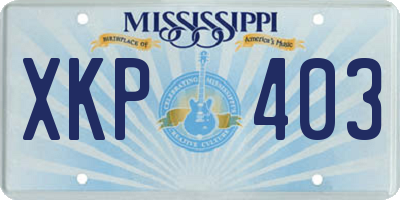 MS license plate XKP403